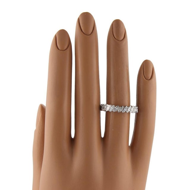 Contemporary Marquee Eternity Wedding Band Platinum 2.00ct Diamonds Full Circle Ring Size 8.5 For Sale - Image 3 of 3