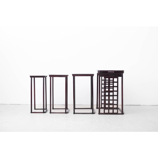 Secessionistic Model 988 Nesting Tables by Prof. Josef Hoffmann for Jacob & Josef Kohn, Vienna, Austria, 1906, Set of 4 For Sale - Image 11 of 18