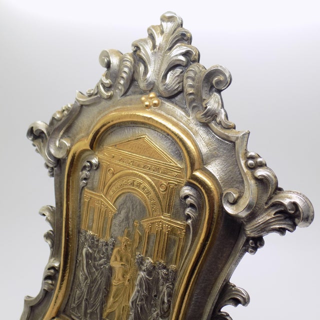 Large Vintage Italian Sterling Silver 925 Deposizione Pace Table Sculpture, Bologna, 1980s For Sale - Image 3 of 16