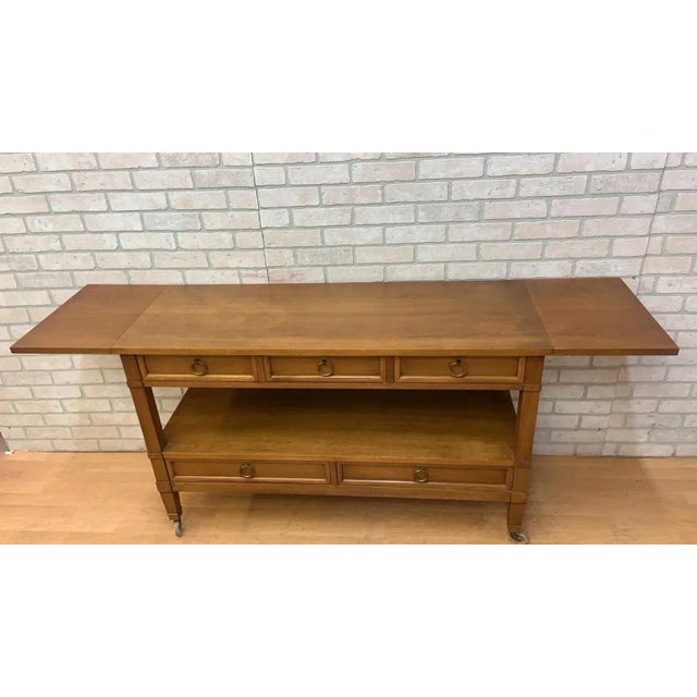 Mid 20th Century English Regency Style Rolling Drop Leaf Server by Sligh Furniture For Sale - Image 5 of 9
