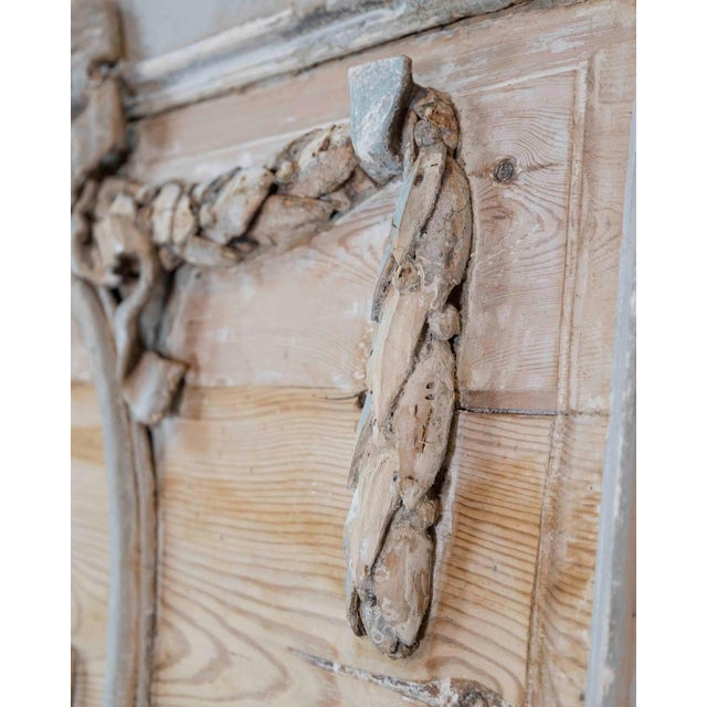 Gray Late 18th Century French Carved Boiserie Panel with Original Paint For Sale - Image 8 of 10