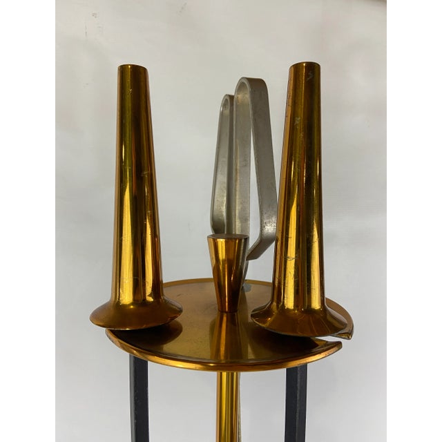 Mid-Century Modern Mid-Century Modern Fireplace Tool Set- 4 Pieces For Sale - Image 3 of 8