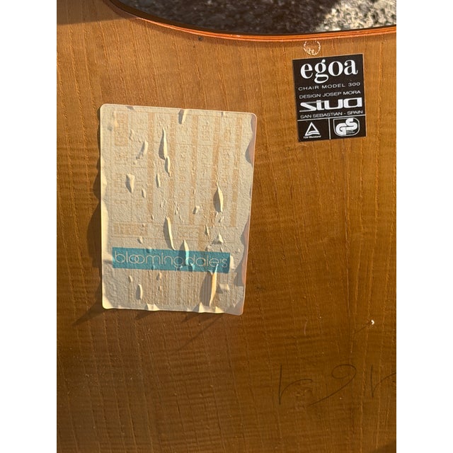 Modern 1980s Post Modern Burl Wood Chairs Josep Mora for Egoa "Model 300" Chair Set of Four For Sale - Image 3 of 6