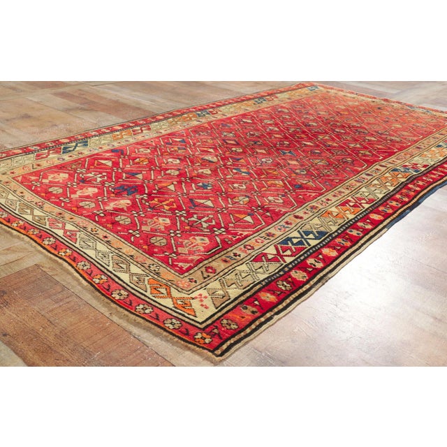Textile Mid 20th Century Vintage Turkish Tribal Oushak Rug, 03'11 X 06'11 For Sale - Image 7 of 10