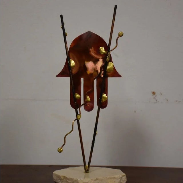 Signed Abstract Metal Sculpture For Sale - Image 5 of 8