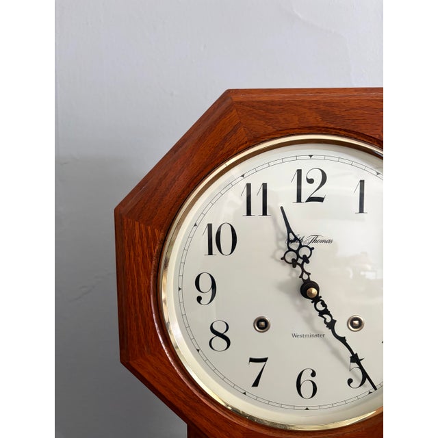 Seth Thomas Clock Company Vintage Seth Thomas Regulator Wall Clock | Westminster Chime For Sale - Image 4 of 8