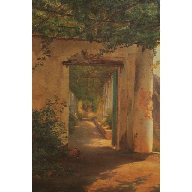 Italian Amalfi Coast Framed Painting after Carl Frederc Aagaard For Sale - Image 9 of 13