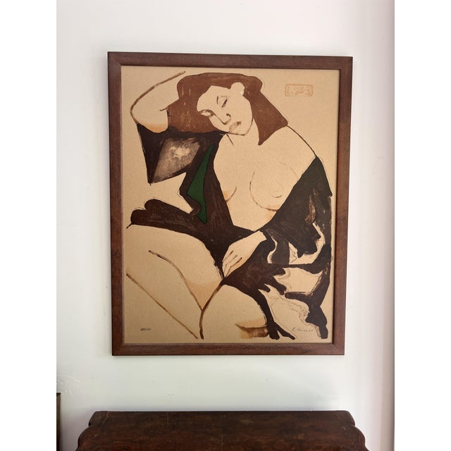 Gernot Kissel, Portrait, Lithograph on Paper Mounted on Board, 1990s For Sale - Image 6 of 6