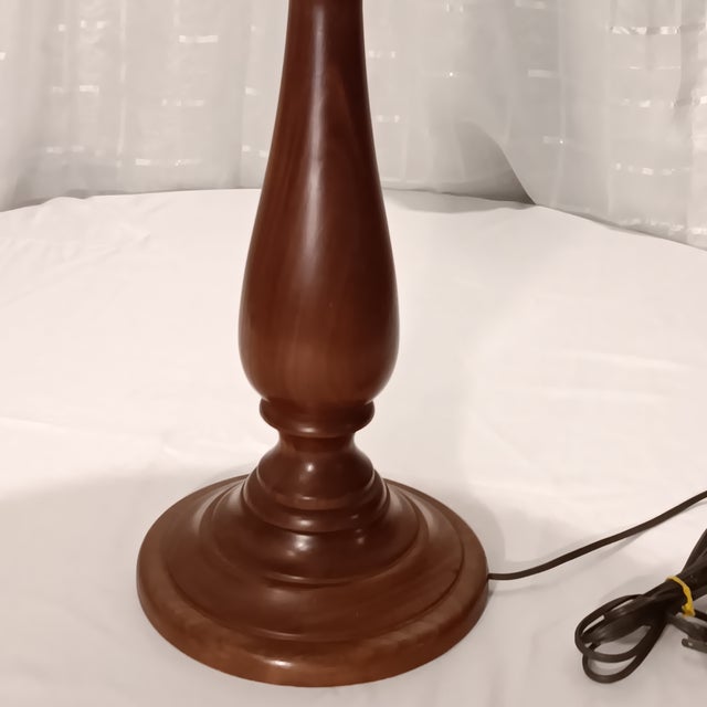 Vintage Solid Wood Mid-Century Modern Lamp For Sale - Image 4 of 12