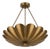 Solid Brass Lotus Chandelier, Handcrafted Floral Statement Ceiling Light For Sale
