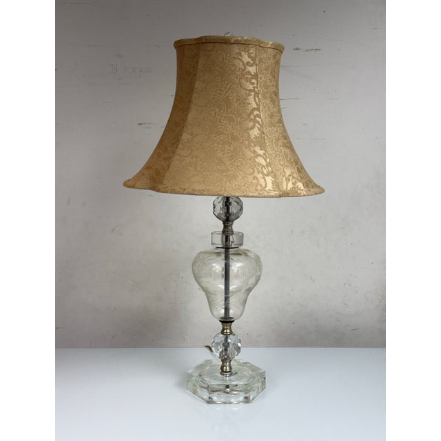 Vintage Cut Glass Table Lamp For Sale - Image 4 of 12