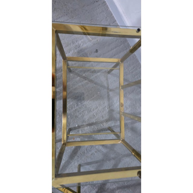 Brass and Glass Side Tables, 1930, Set of 2 For Sale - Image 9 of 13
