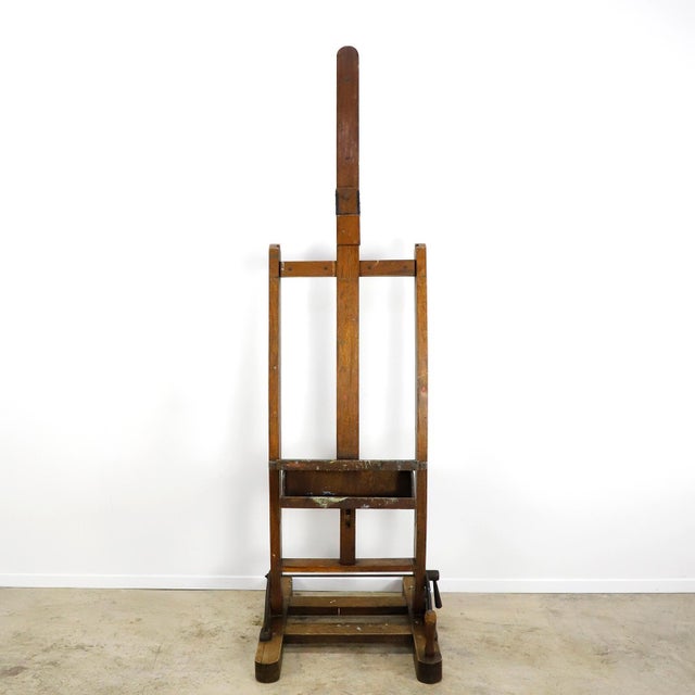 Circa 1950, we offer this Rare Mexican wood adjustable Artist Easel, made in tropical wood. This easel has the same design...