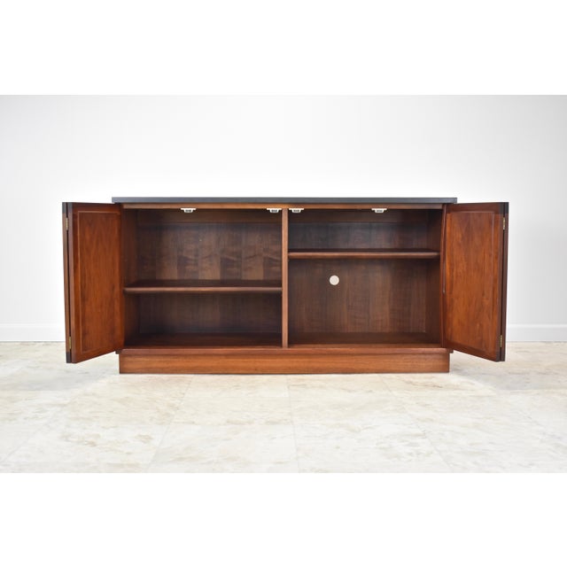1960s 1960's Slate Top + Walnut Credenza Attributed to Jack Cartwright for Founders For Sale - Image 5 of 12