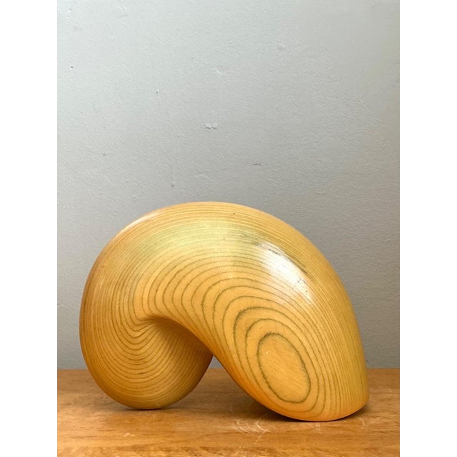 Late 20th Century Vintage Abstract Wood Nautilus Shell Sculpture For Sale - Image 5 of 12