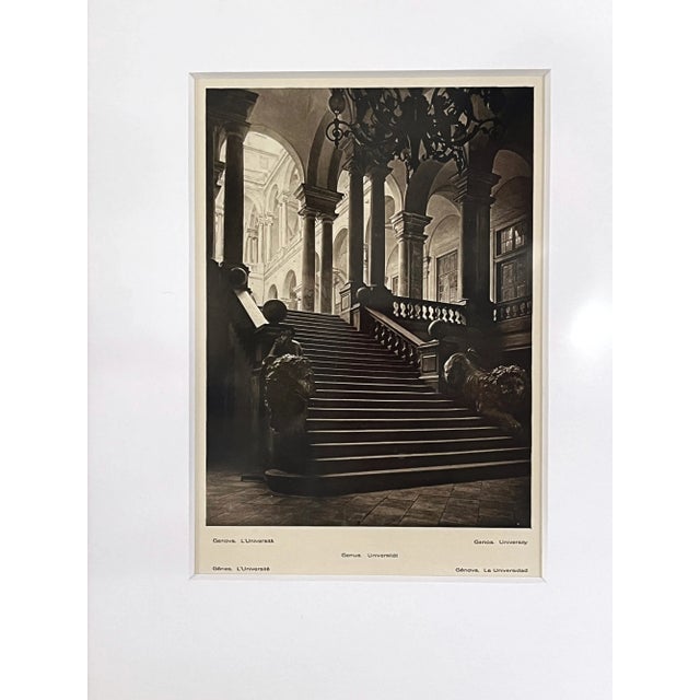 Beautiful antique photogravure print of a view at Genoa University in Italy. This print is originally from a 1920s...
