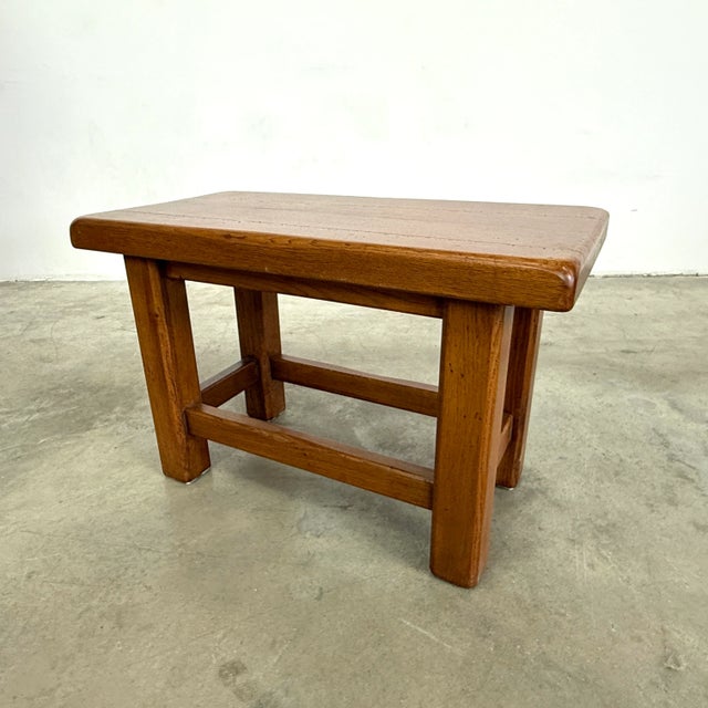 Brutalist Oak Coffee Table For Sale In New York - Image 6 of 8