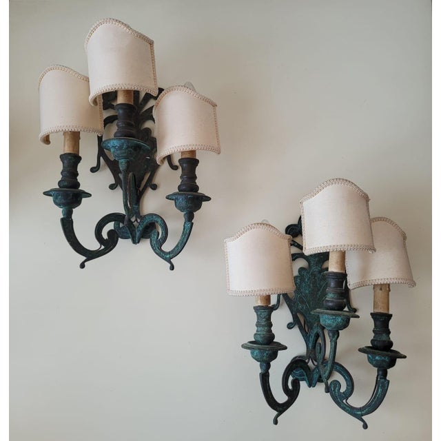 Bronze Wall Lamps, Italy, 1940s, Set of 2 For Sale - Image 11 of 11