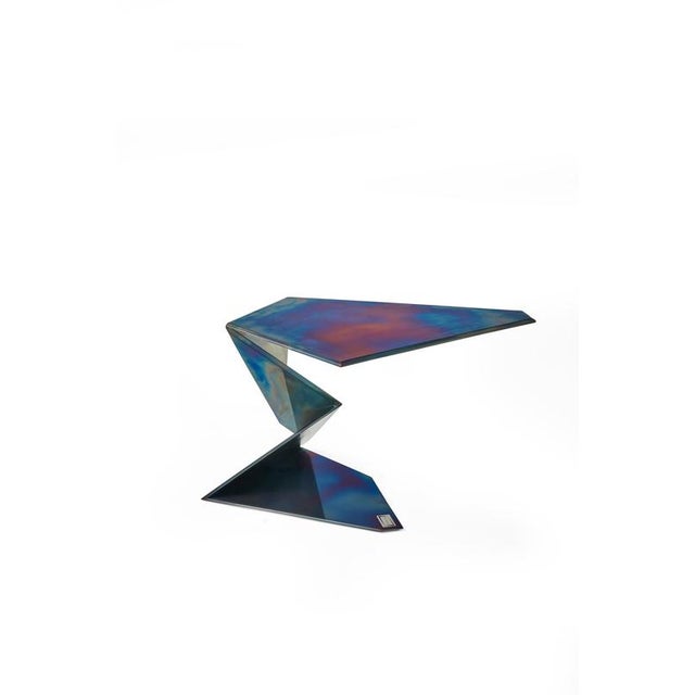 Sharpened ancora coffee table by orfeo studio dimensions: w 67 x d 67 x h 46 cm. Materials: steel. Finish: patina finish...