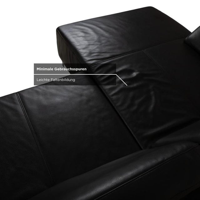 Butterfly Leather Corner Sofa in Black with Manual Function by Ewald Schillig For Sale - Image 12 of 18