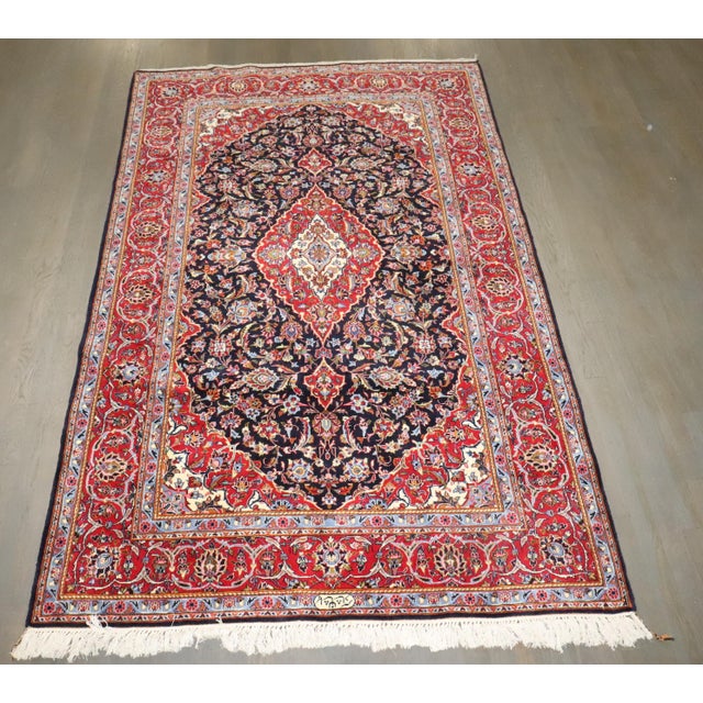 Vintage Zabihi Collection Persian Kashan carpet - 4'5" x 7'4" For Sale - Image 4 of 7