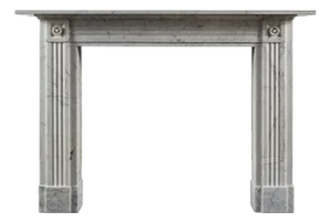Late Georgian Carrara Marble Fluted Fireplace