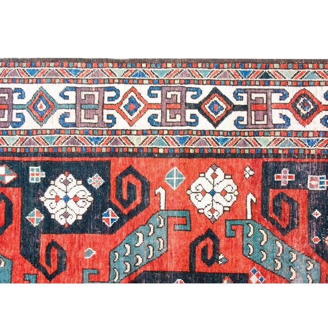 Early 20th Century Persian Kazak Rug For Sale In Chicago - Image 6 of 16