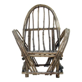 Small Adirondack Twig Chair for Garden Decor For Sale