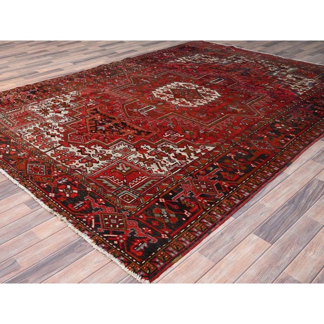 1960 Red Vintage Persian Rug For Sale - Image 4 of 12