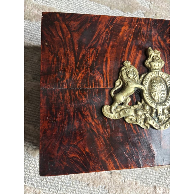 Wood British Coat of Arms Calamander Box For Sale - Image 7 of 12