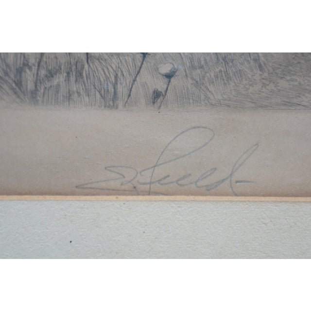 Antique Edward Loyal Field Signed Lake Champlain Landscape Etching 31" For Sale - Image 6 of 12