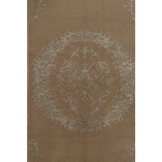 Rug & Kilim’s 18th-Century European Sty Beige Brown and Green Wool and Silk For Sale In New York - Image 6 of 9