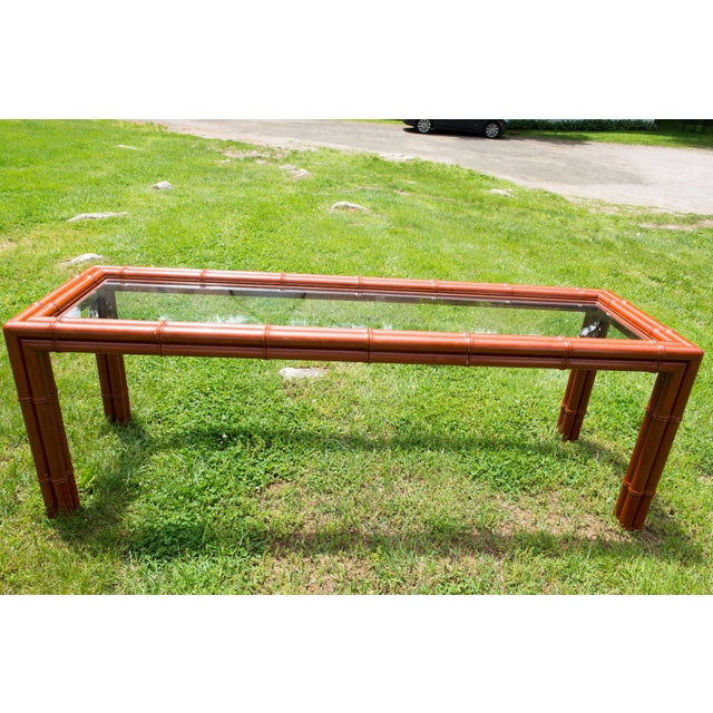Faux Bamboo Console Table For Sale - Image 11 of 13