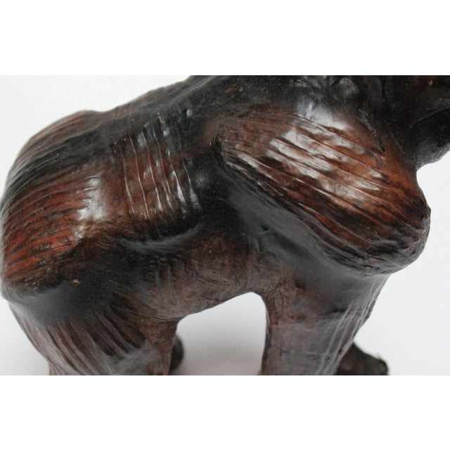 Brown Vintage Leather-Wrapped Gorilla Model For Sale - Image 8 of 13