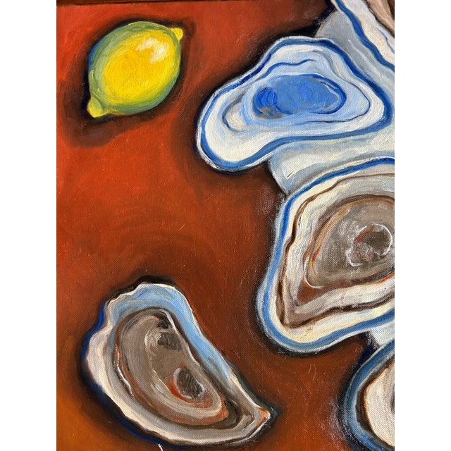 2020s Original Framed Oil Painting of Oysters and Lemons by Alexandra Brown For Sale - Image 5 of 8