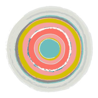 "Circles in Yellow and Pink" Contemporary Fine Art Print by Melinda Cox 30" X 30" For Sale