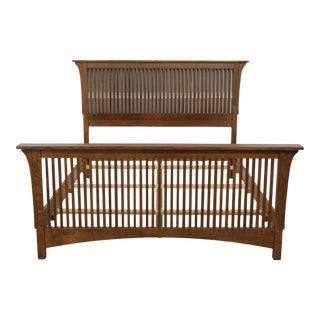 Stickley Queen Size Mission Oak Spindled Bed For Sale