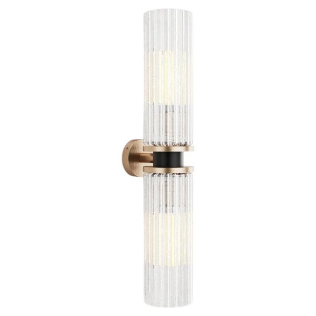 Magda IV Wall Lamp in Brass with Aluminum and Fluted Glass by Studio Marine Breynaert For Sale - Image 9 of 9