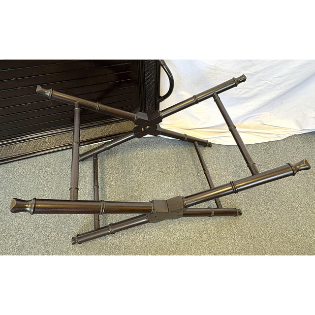 Vintage Chinese Chippendale Rattan and Bamboo Butler Tray Table For Sale - Image 11 of 16
