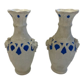 Pair of Antique Bennington Parian Urns For Sale