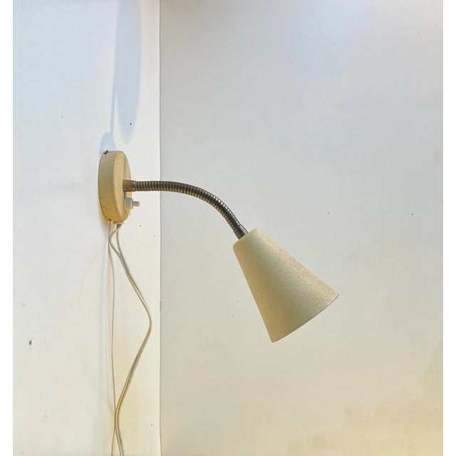 Mid-Century Modern Scandinavian Modern Pastel Yellow Wall Light from E.S. Horn, 1950s For Sale - Image 3 of 8