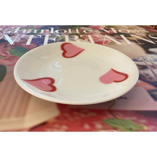 Pink D Porthault Limoges Les Coeurs Pink Hearts Trinket Dish For Sale - Image 8 of 12