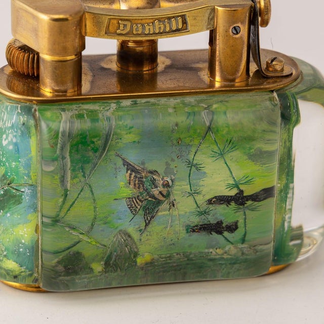 Vintage Tropical Aquarium Table Lighter from Dunhill, 1950 For Sale - Image 10 of 18