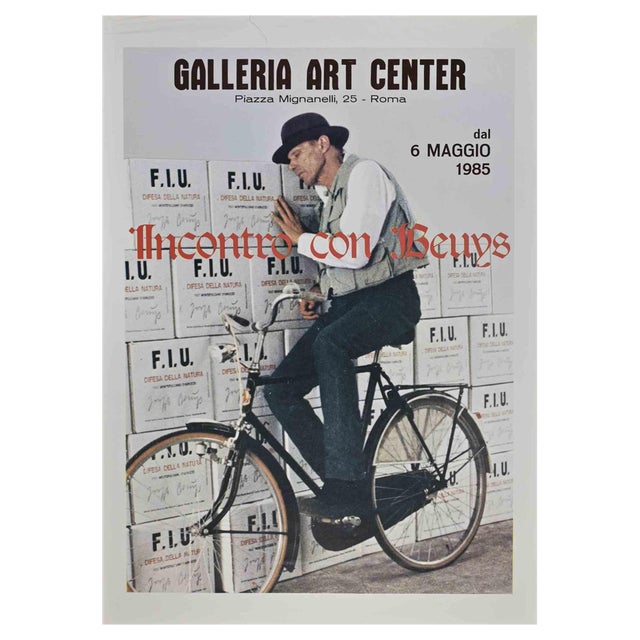 Beuys' Exhibition Original Poster, 1985 For Sale