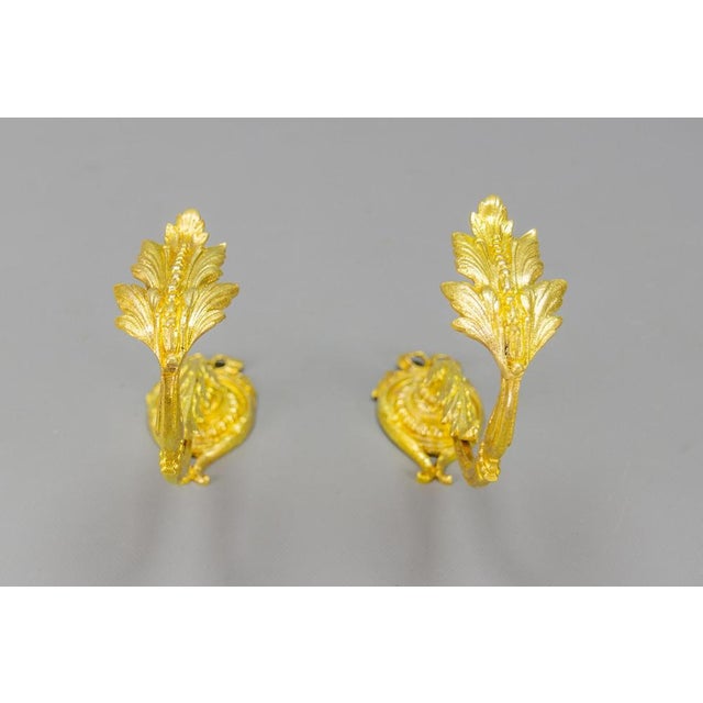 1920s French Louis XIV Style Gilt Bronze Curtain Tiebacks or Curtain Holders, 1920s, Set of 2 For Sale - Image 5 of 17