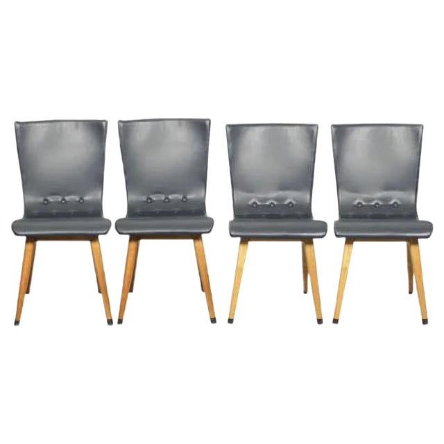 Leatherette Swing Model Dining Chair by Cor Van Os Culemborg, 1960s, Set of 6 For Sale