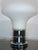 Exquisite mushroom-shaped designer table lamp. Italy, 1970s. Important and magnificent tulip shade in white opaline Murano...