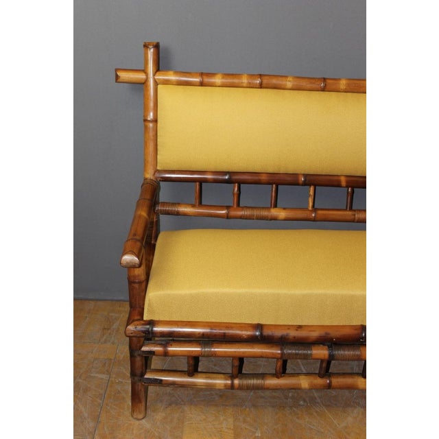 Napoleon III Bamboo Bench, 1890s For Sale - Image 6 of 11