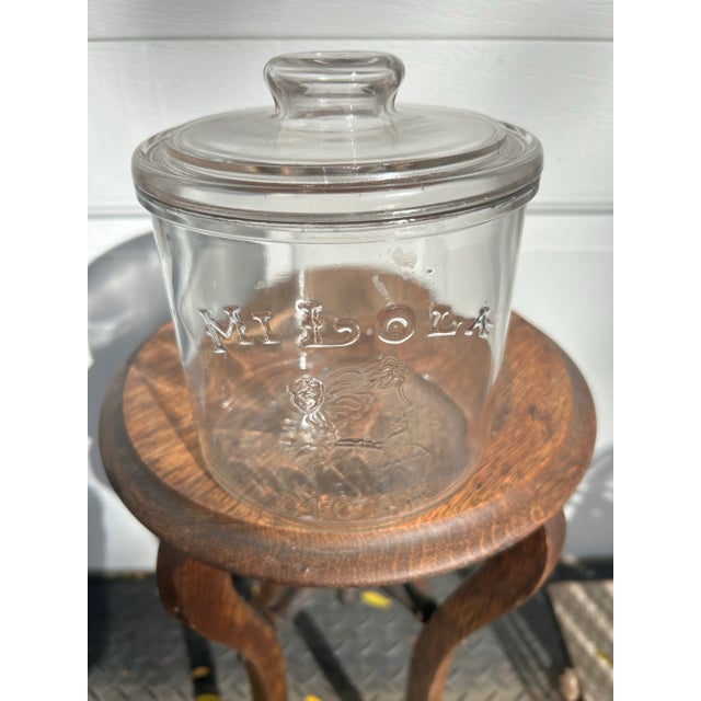 American Mid 20th Century Glass “Mi Lola” Cigar Jar For Sale - Image 3 of 9