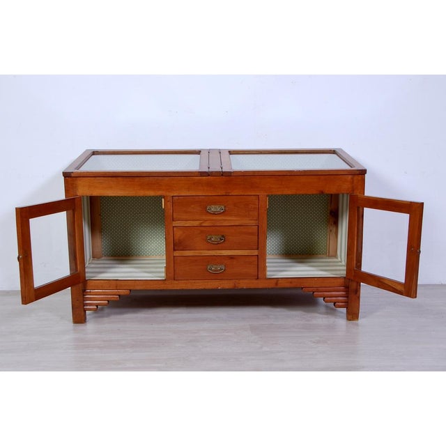 Wood Antique Sideboard in Glass and Wood, 1890s For Sale - Image 7 of 16